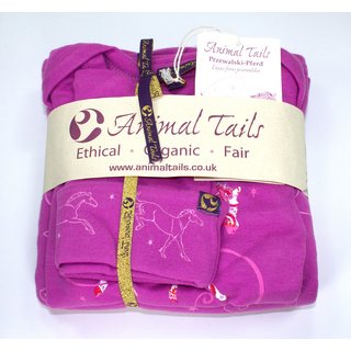 Animal Tails - Strampler/Mütze/Decke Baby (3-6 Monate) 3er Set Pink/Pferd