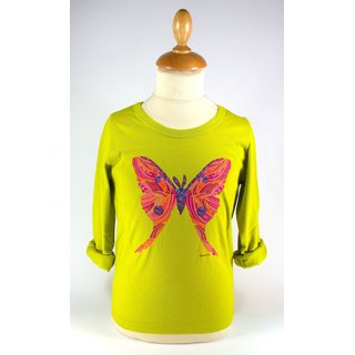 Animal Tails - Langarm-Shirt Giftgrün/Schmetterling 2-3 Jahre
