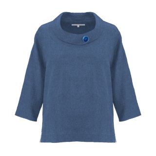 Lust auf Lebensart - Shirt Maxim 100% Leinen / Jeansblau (84) Gr. 1 (40-44)