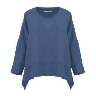 Lust auf Lebensart - Shirt Gigli 100% Leinen / Jeansblau (84)